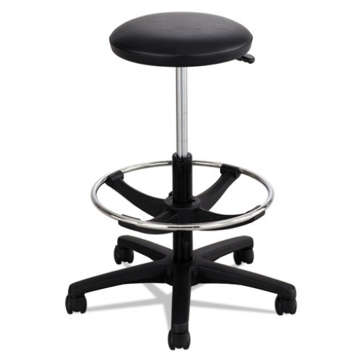 Picture of Extended-Height Lab Stool, Backless, Supports Up To 250 Lb, 22" To 32" Seat Height, Black