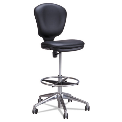 Picture of Metro Collection Extended-Height Chair, Supports Up To 250 Lb, 23" To 33" Seat Height, Black Seat/back, Chrome Base