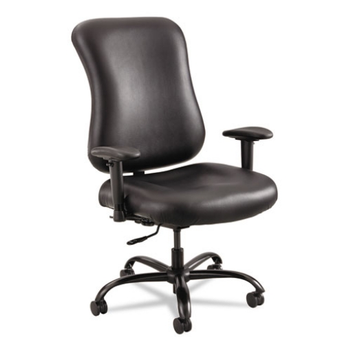 Picture of Optimus High Back Big And Tall Chair, Vinyl, Supports Up To 400 Lb, 19" To 22" Seat Height, Black