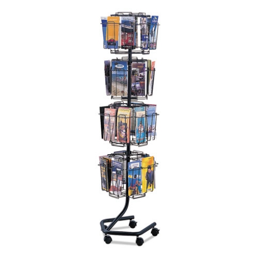 Picture of Wire Rotary Display Racks, 32 Compartments, 15w X 15d X 60h, Charcoal