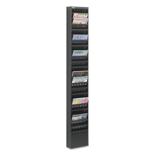 Picture of Steel Magazine Rack, 23 Compartments, 10w X 4d X 65.5h, Black