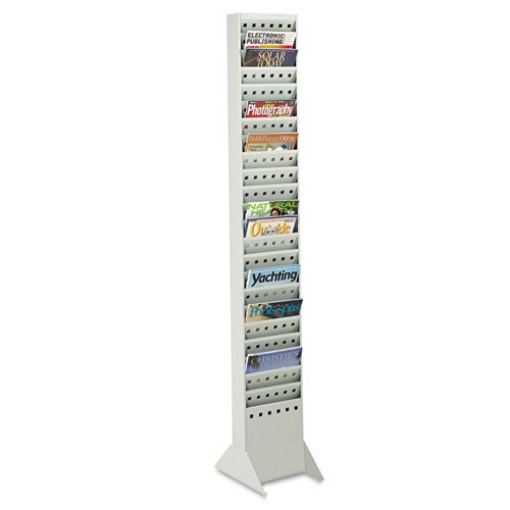 Picture of Steel Magazine Rack, 23 Compartments, 10w X 4d X 65.5h, Gray