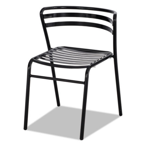 Picture of CoGo Steel Outdoor/Indoor Stack Chair, Up to 250 lb, 17" Seat Height, Black Seat/Back/Base, 2/CT, Ships in 1-3 Business Days