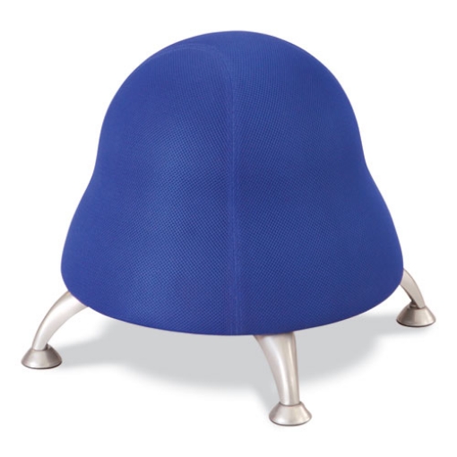 Picture of Runtz Ball Chair, Backless, Supports Up to 250 lb, Blue Fabric Seat, Silver Base, Ships in 1-3 Business Days