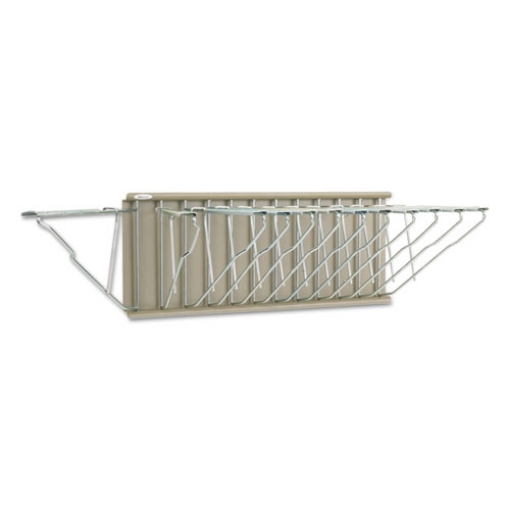 Picture of Sheet File Pivot Wall Rack, 12 Hanging Clamps, 24w X 14.75d X 9.75h, Sand