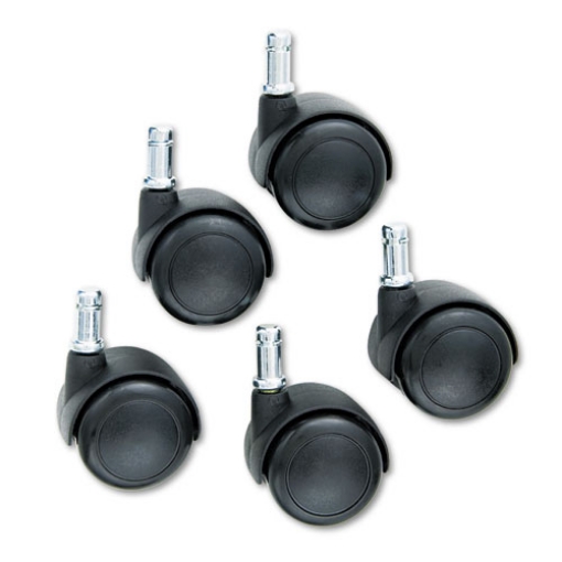 Picture of TaskMaster Hard Floor Casters, Grip Ring Stem, 2" Wheel, Black, 5/Set, Ships in 1-3 Business Days