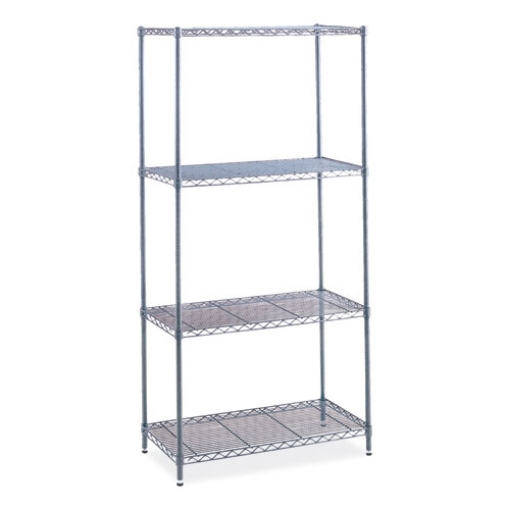 Picture of Industrial Wire Shelving, Four-Shelf, 36w x 24d x 72h, Metallic Gray, Ships in 1-3 Business Days