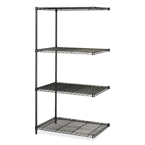 Picture of Industrial Add-On Unit, Four-Shelf, 36w x 24d x 72h, Steel, Black, Ships in 1-3 Business Days