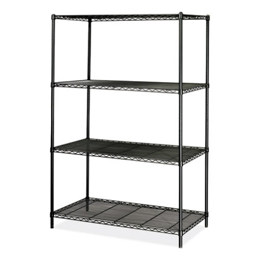 Picture of Industrial Wire Shelving, Four-Shelf, 48w x 24d x 72h, Black, Ships in 1-3 Business Days