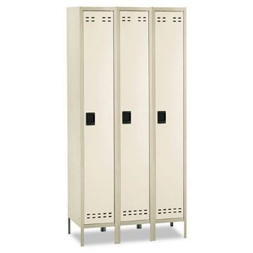Picture of Single-Tier, Three-Column Locker, 36w X 18d X 78h, Two-Tone Tan