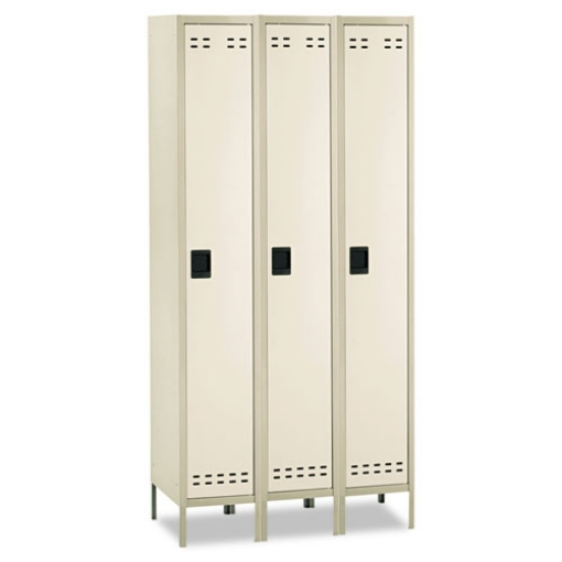 Picture of Single-Tier, Three-Column Locker, 36w X 18d X 78h, Two-Tone Tan