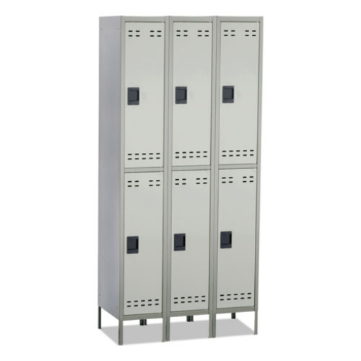 Picture of Double-Tier, Three-Column Locker, 36w X 18d X 78h, Two-Tone Gray