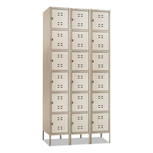 Picture of Three-Column Box Locker, 36w X 18d X 78h, Two-Tone Tan