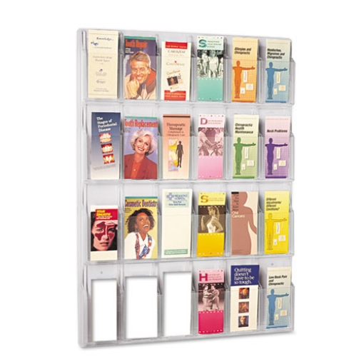 Picture of Reveal Clear Literature Displays, 24 Compartments, 30w X 2d X 41h, Clear