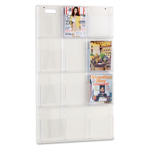 Picture of Reveal Clear Literature Displays, 12 Compartments, 30w X 2d X 49h, Clear