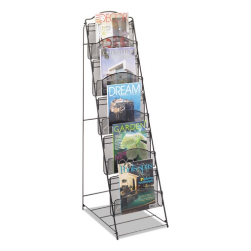 Picture of Onyx Magazine Floor Rack, 12.5w X 18.5d X 46h, Black