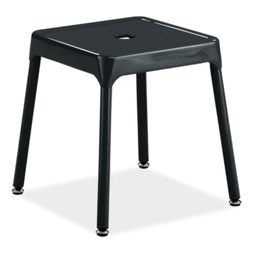 Picture of Steel Guest Stool, Backless, Supports Up to 275 lb, 15" to 15.5" Seat Height, Black Seat/Base, Ships in 1-3 Business Days