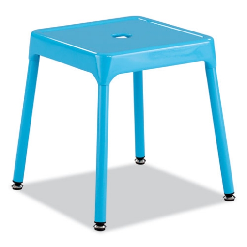 Picture of Steel Guest Stool, Backless, Supports Up to 275 lb, 15" to 15.5" Seat Height, Baby BlueSeat/Base, Ships in 1-3 Business Days