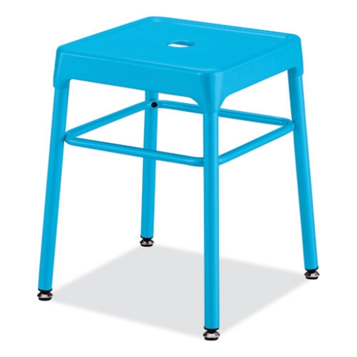 Picture of Steel GuestBistro Stool, Backless, Supports Up to 250 lb, 18" High BabyBlue Seat, BabyBlue Base, Ships in 1-3 Business Days