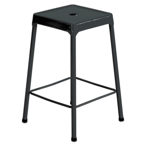 Picture of Counter-Height Steel Stool, Backless, Supports Up To 250 Lb, 25" Seat Height, Black