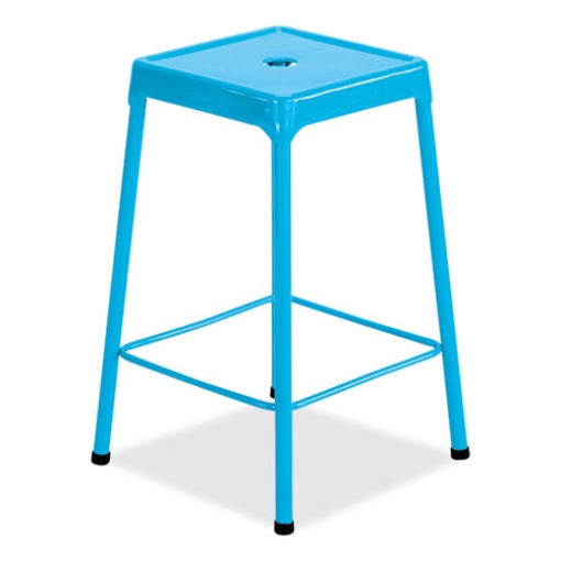 Picture of Steel Counter Stool, Backless, Supports Up to 250 lb, 25" High BabyBlue Seat, BabyBlue Base, Ships in 1-3 Business Days