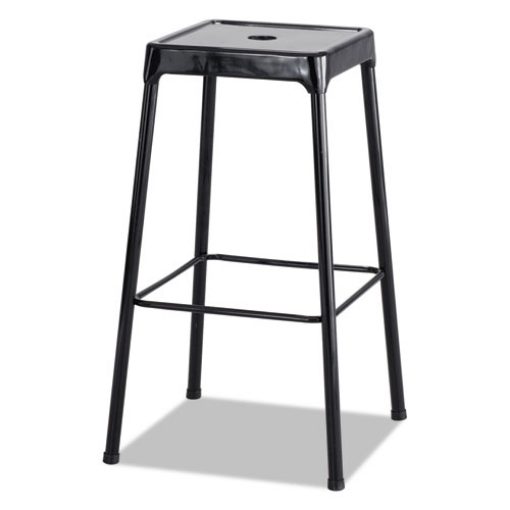 Picture of Bar-Height Steel Stool, Backless, Supports Up To 250 Lb, 29" Seat Height, Black