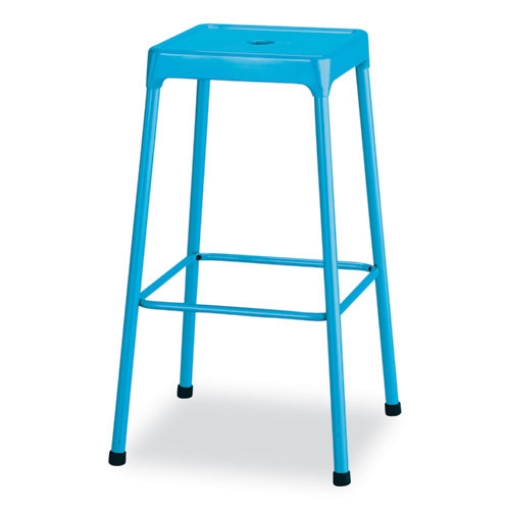 Picture of Steel Bar Stool, Backless, Supports Up to 275 lb, 29" Seat Height, BabyBlue Seat, BabyBlue Base, Ships in 1-3 Business Days