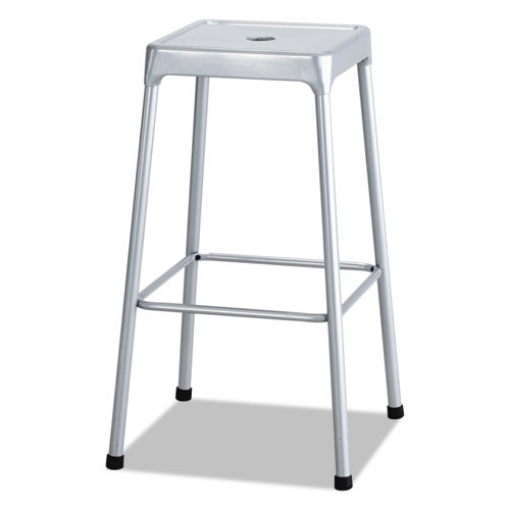 Picture of Bar-Height Steel Stool, Backless, Supports Up To 250 Lb, 29" Seat Height, Silver