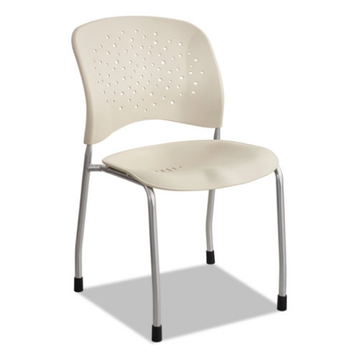 Picture of Reve Guest Chair with Straight Legs, 19" x 24.5" x 33.5", Latte Seat, Latte Back, Silver Base, 2/Carton