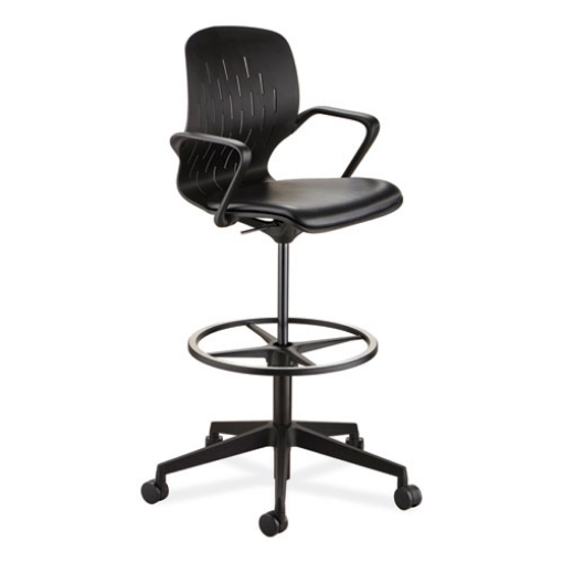 Picture of Shell Extended-Height Chair, Supports Up to 275 lb, 22" to 32" High Black Seat, Black Back/Base, Ships in 1-3 Business Days