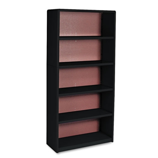 Picture of Value Mate Series Metal Bookcase, Five-Shelf, 31.75w x 13.5d x 67h, Black