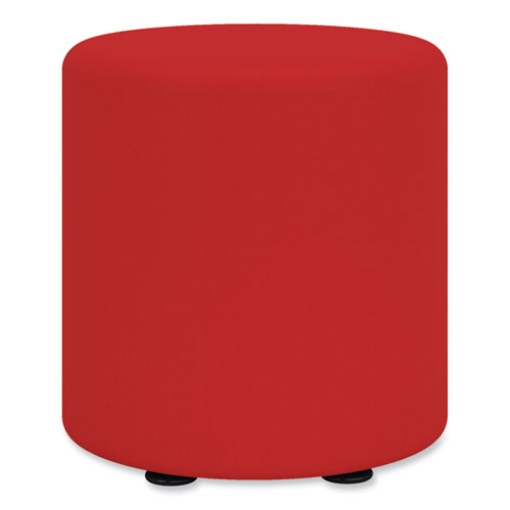 Picture of Learn Cylinder Vinyl Ottoman, 15" dia x 18"h, Red, Ships in 1-3 Business Days