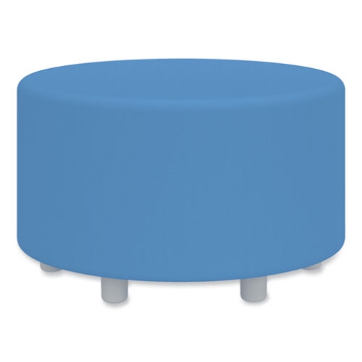 Picture of Learn 30" Cylinder Vinyl Ottoman, 30w x 30d x 18h, Blue, Ships in 1-3 Business Days