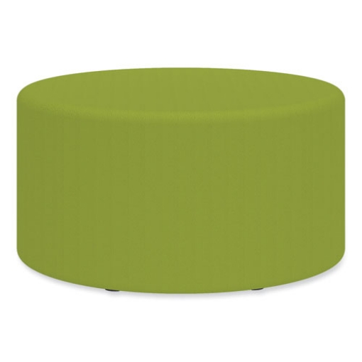 Picture of Learn 30" Cylinder Vinyl Ottoman, 30w x 30d x 18h, Green, Ships in 1-3 Business Days