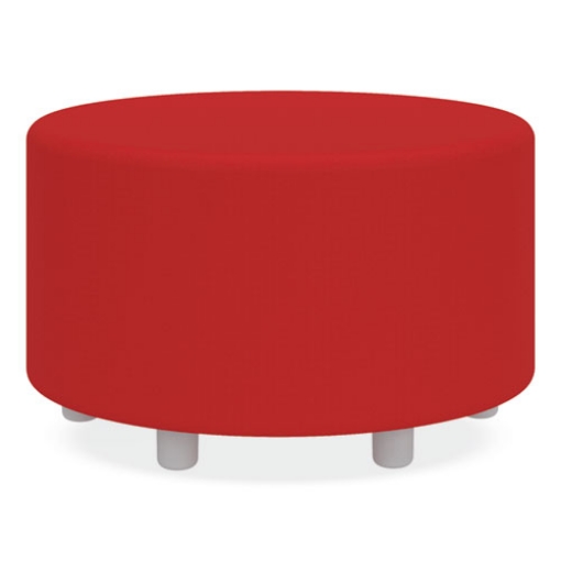 Picture of Learn 30" Cylinder Vinyl Ottoman, 30w x 30d x 18h, Red, Ships in 1-3 Business Days