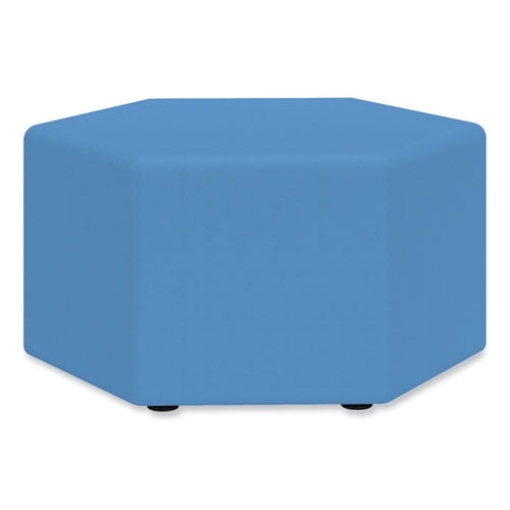 Picture of Learn 30" Hexagon Vinyl Ottoman, 30w x 30d x 18h, Blue, Ships in 1-3 Business Days