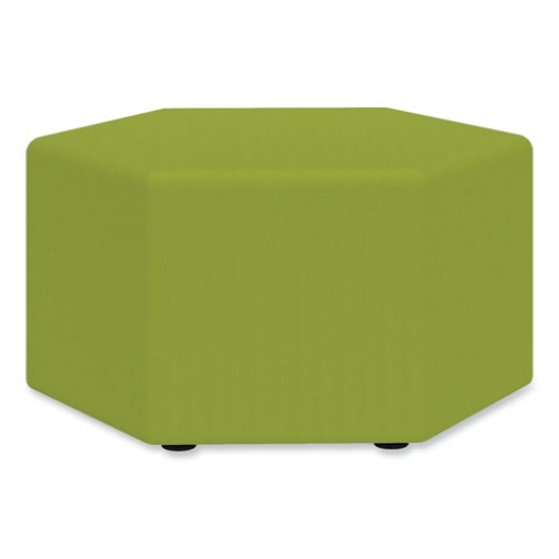 Picture of Learn 30" Hexagon Vinyl Ottoman, 30w x 30d x 18h, Green, Ships in 1-3 Business Days