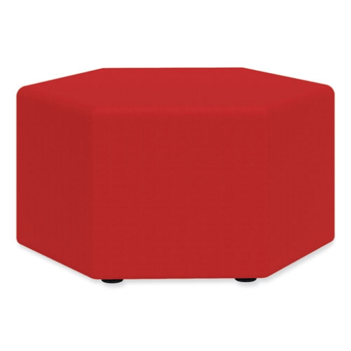 Picture of Learn 30" Hexagon Vinyl Ottoman, 30w x 30d x 18h, Red, Ships in 1-3 Business Days