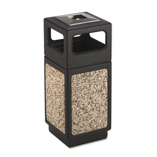 Picture of Canmeleon Aggregate Panel Receptacles, 15 gal, Polyethylene/Stainless Steel, Black