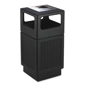 Picture of canmeleon recessed panel receptacles, 38 gal, polyethylene, black