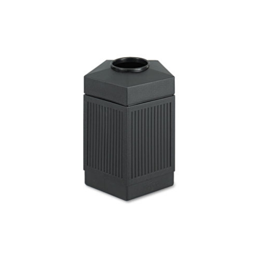 Picture of canmeleon indoor/outdoor pentagon receptacle, 45 gal, polyethylene, black