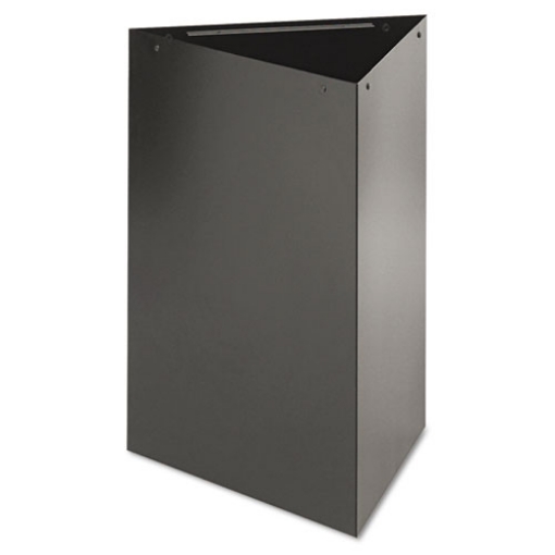 Picture of Trifecta Waste Receptacle, 26" High Base, 15 gal, Steel, Black