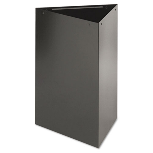 Picture of Trifecta Waste Receptacle, 38" High Base, 21 gal, Steel, Black, Ships in 1-3 Business Days