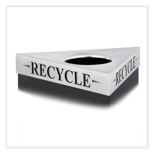 Picture of Trifecta Waste Receptacle Lid. Laser Cut "RECYCLE" Inscription, 20w x 20d x 3h, Stainless Steel, Ships in 1-3 Business Days