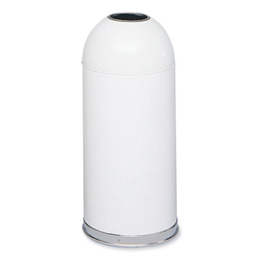 Picture of Open Top Dome Receptacle, 15 gal, Steel, White, Ships in 1-3 Business Days