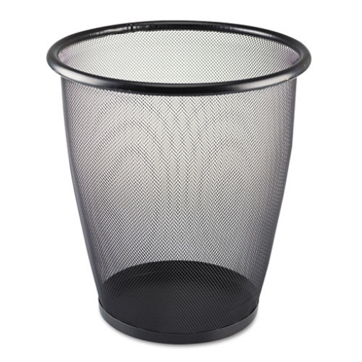 Picture of Onyx Round Mesh Wastebaskets, 5 gal, Steel Mesh, Black