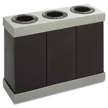 Picture of At-Your-Disposal Recycling Center, Three 84 gal Bins, Polyethylene, Black