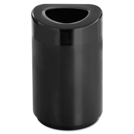 Picture of Open Top Round Waste Receptacle, 30 gal, Steel, Black