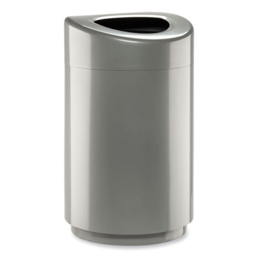 Picture of Open Top Round Waste Receptacle, 30 gal, Steel, Silver, Ships in 1-3 Business Days