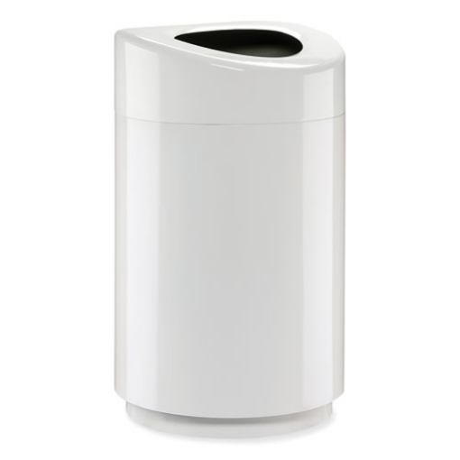 Picture of Open Top Round Waste Receptacle, 30 gal, Steel, White, Ships in 1-3 Business Days